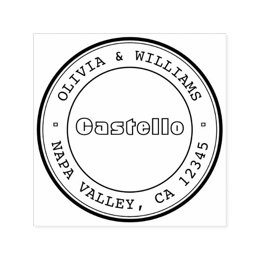 Aangepast adres Stempel, bruiloft Stamp, "Castello Zelfinktende Stempel (Design)