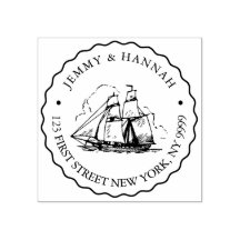 Aangepast adres Stempel, bruiloft Stamp, Scheepsru