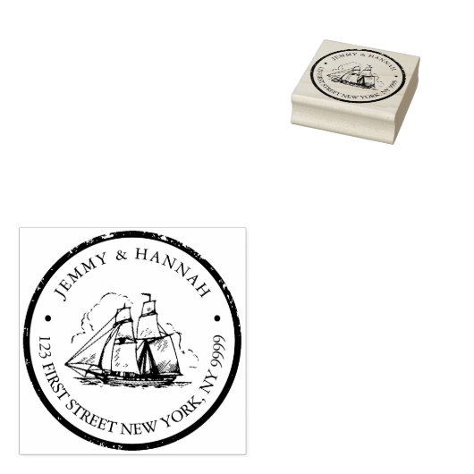 Aangepast adres Stempel, bruiloft Stamp, ScheepsRu Rubberstempel (Gestempeld)