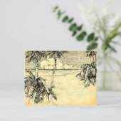 Aangepast adres Tropisch  strand Art Briefkaart (Staand voorkant)