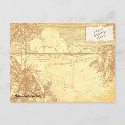 Aangepast adres Tropisch  strand Art Briefkaart (Achterkant)