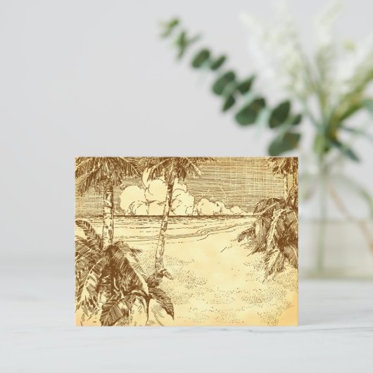 Aangepast adres Tropisch  strand Art Briefkaart (Staand voorkant)