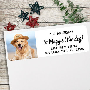 Aangepast adres van de Foto van de Dog van het Pet Etiket