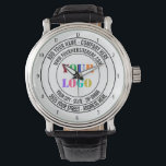 Aangepast adres van Logo Website Promotie Watch Horloge<br><div class="desc">Aangepaste kleuren en lettertype - Jouw tekst Logo naam adres website promotiestempel - persoonlijke gegevens - Jouw naam toevoegen - bedrijf / adres / Logo - foto / website of e-mail - telefoon of sociaal mediakanaal / meer - Resize en beweeg of verwijder elementen / tekst met aanpassingsgereedschap. Kies /...</div>