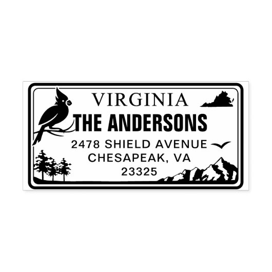 Aangepast adres van Virginia State License Bord Zelfinktende Stempel (Design)