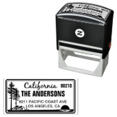 Aangepast adres voor Bord van licentie in Noord-Ca Zelfinktende Stempel (In situ)