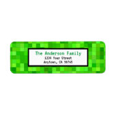 Aangepast adres voor groene pixels die gamer delve etiket (Voorkant)