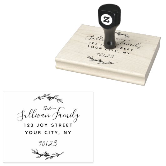 Aangepast adres voor grote scriptfamilie rubberstempel (Gestempeld)