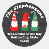 Aangepast adres voor kerstcadeaus voor feestdagen ronde sticker (Voorkant)