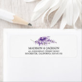 Aangepast adres voor lavender Waterverf Wedding Etiket (Insitu)