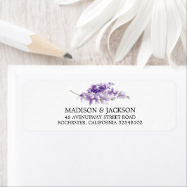Aangepast adres voor lavender Waterverf Wedding Etiket