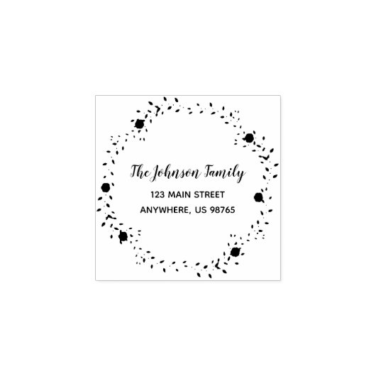 Aangepast adres voor naam van de Script-familie Rubberstempel (Afrduk)