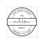 Aangepast adres voor naam van de Script-familie Rubberstempel (Afrduk)
