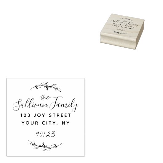 Aangepast adres voor naam van de Script-familie Rubberstempel (Gestempeld)