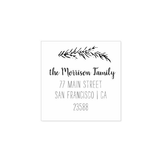 Aangepast adres voor naam van de Script-familie Rubberstempel (Afrduk)