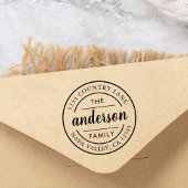 Aangepast adres voor naam van de Script-familie Zelfinktende Stempel