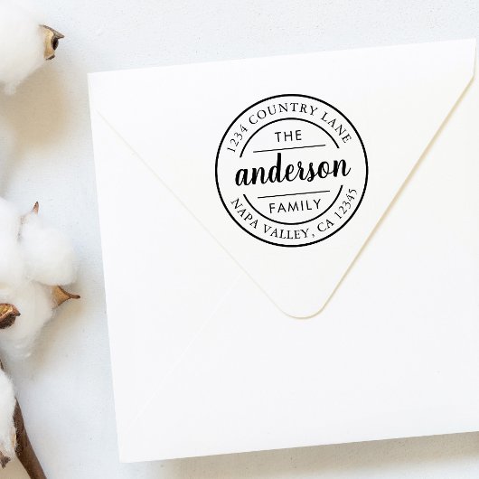 Aangepast adres voor naam van de Script-familie Zelfinktende Stempel