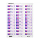 Aangepast adres voor Paars Ocean Sunset Foto Scrip Etiket (Full Sheet)