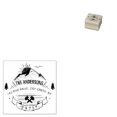 Aangepast adres voor Rustic Mountain Familienaam R Rubberstempel (Gestempeld)