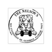 Aangepast adres voor Shar Pei-reeks Rubberstempel (Afrduk)