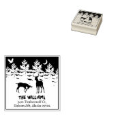 Aangepast adres voor terugkeer van boshertenfamili rubberstempel (Gestempeld)
