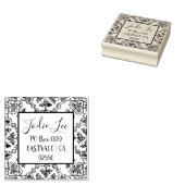 Aangepast adreslabel Damask Design Rubberstempel (Gestempeld)