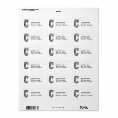 Aangepast adreslabel Monogram Letter C Etiket (Full Sheet)