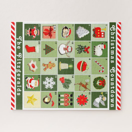 Aangepast advent Calendar Jigzaag Puzzle Legpuzzel (Horizontaal)