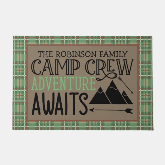 Aangepast Adventure voor Cabin Camping Deurmat (Voorkant)