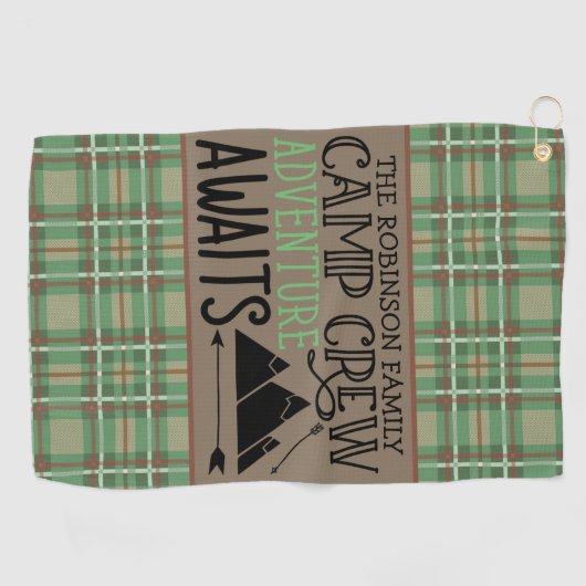 Aangepast Adventure voor Cabin Camping Golfhanddoek (Horizontaal)