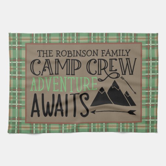 Aangepast Adventure voor Cabin Camping Theedoek (Horizontaal)