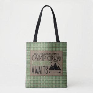 Aangepast Adventure voor Cabin Camping Tote Bag