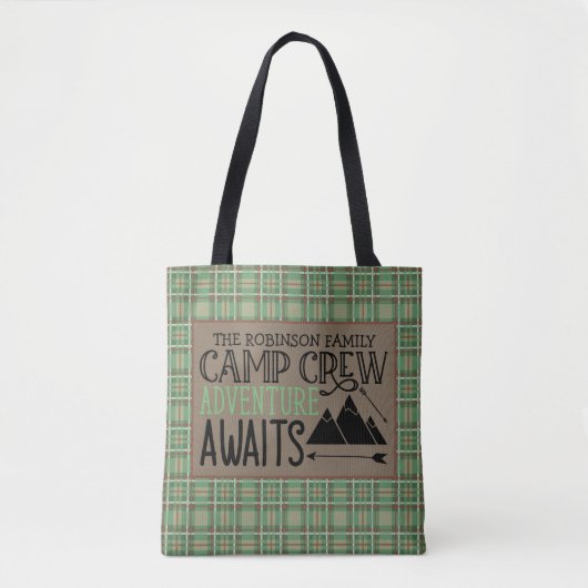Aangepast Adventure voor Cabin Camping Tote Bag (Voorkant)