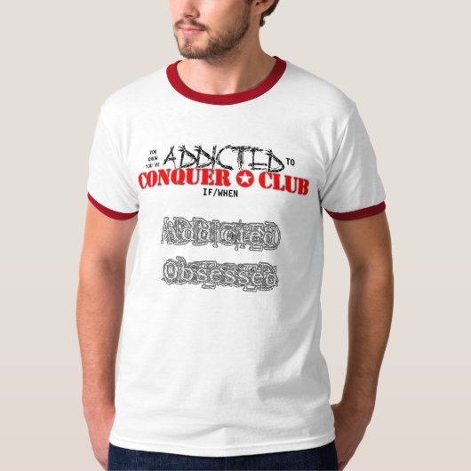 Aangepast advies/geobsedeerd t-shirt (Voorkant)