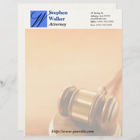 Aangepast advocaat Briefpapier Briefhoofd Ontwerp (Voorkant / Achterkant)