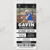 Aangepast Afbeelding Baseball Ticket Verjaardagsfe Kaart (Voorkant)