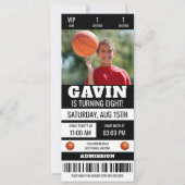 Aangepast Afbeelding Basketbal Ticket Verjaardagsf Kaart (Voorkant)