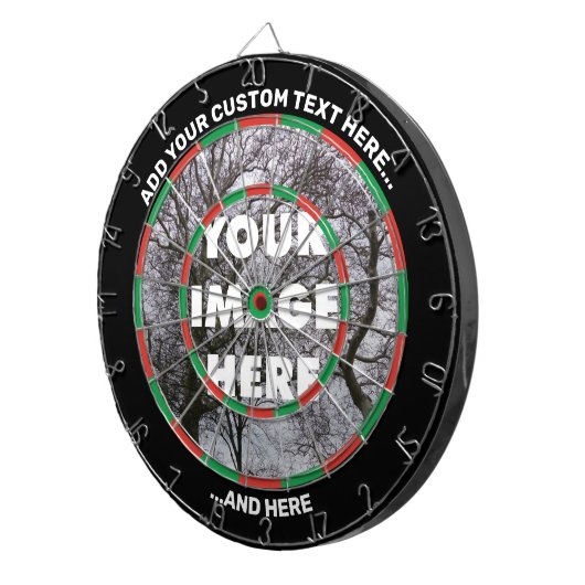 Aangepast Afbeelding-dartboard met tekst Dartbord (Voorkant Rechts)