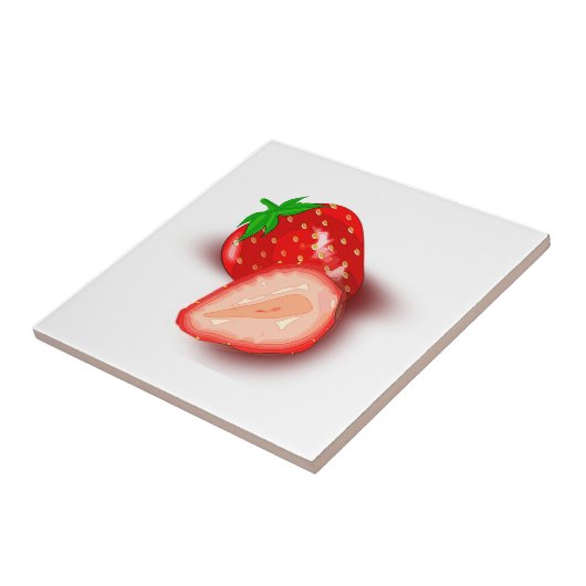 Aangepast Afbeelding Design Aardbeien Fruit Sjablo Tegeltje (Zijkant)
