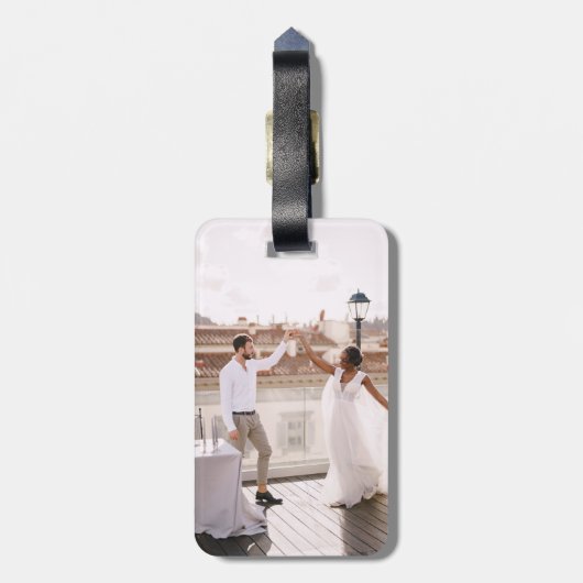 Aangepast Afbeelding dubbelzijdig Foto Creëer uw e Bagagelabel (Achterkant verticaal)