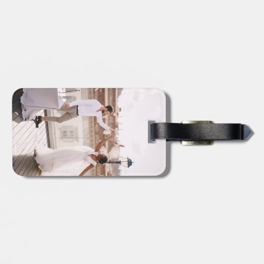 Aangepast Afbeelding dubbelzijdig Foto Creëer uw e Bagagelabel (Achterkant horizontaal)