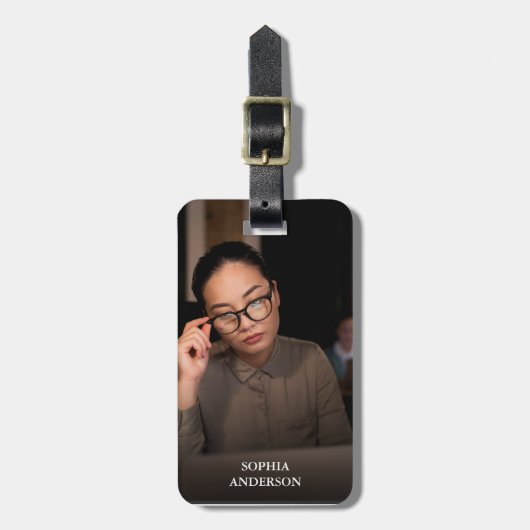 Aangepast Afbeelding dubbelzijdig Foto Creëer uw e Bagagelabel (Voorkant verticaal)