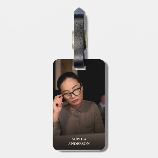 Aangepast Afbeelding dubbelzijdig Foto Creëer uw e Bagagelabel (Achterkant verticaal)