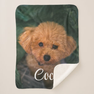 Aangepast Afbeelding en naam Cute Dog Blanket Cft Sherpa Deken