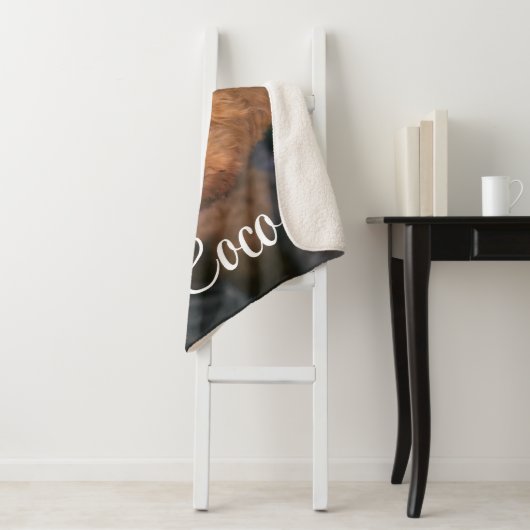 Aangepast Afbeelding en naam Cute Dog Blanket Cft Sherpa Deken (In situ)