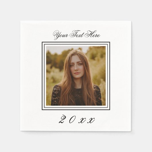 Aangepast Afbeelding Foto van Birthday Napkins Servet (Voorkant)