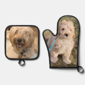 Aangepast afbeelding kattekattenfoto aangepast ovenwant & pannenlap set (Voorkant)