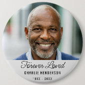 Aangepast afbeelding met tekst begrafenisgedenkkno ronde button 6,0 cm (Voorkant)