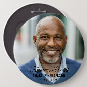 Aangepast afbeelding met tekst begrafenisgedenkkno ronde button 6,0 cm (Voorkant /achterkant)