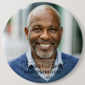 Aangepast afbeelding met tekst begrafenisgedenkkno ronde button 6,0 cm (Voorkant)